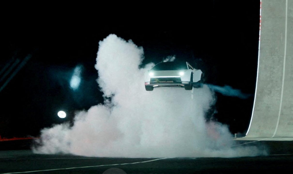 Tesla's new Roadster car can thrust itself in the air. Don't expect to drive it anytime soon