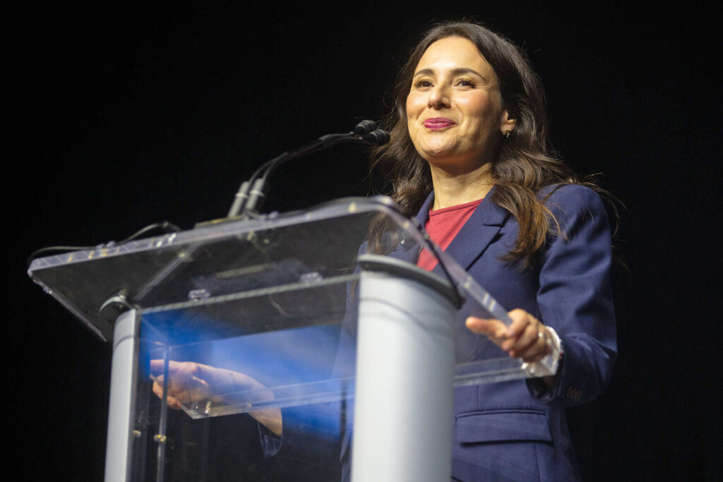 Texas state Rep. Gina Hinojosa, the Democratic nominee for governor, announced a lawsuit Monday against Gov. Greg Abbott over emails between his office and Republican ally Elon Musk.