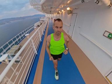 WATCH:  Man boards cruise ship to run 7 marathons in 7 days
