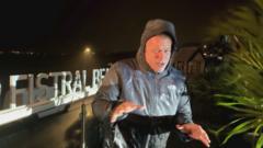 Watch: Presenter battles strong winds as storm hits Newquay