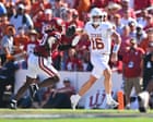 Oklahoma stun No 1 Texas as Sandell’s last-second kick seals Red River upset