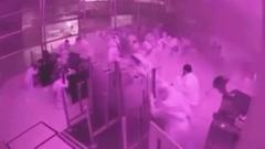 Watch: CCTV shows people take cover after missile strikes hits Riyadh airport