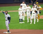 Yelich leads Brewers past Rays in World Series opener after 44-year wait