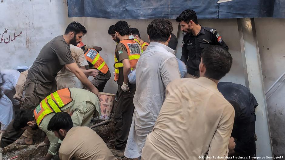 School roof collapse in Pakistan's Peshawar kills at least 27 students, one teacher