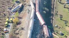 Overturned carriages and makeshift medical tents at Spain train crash site