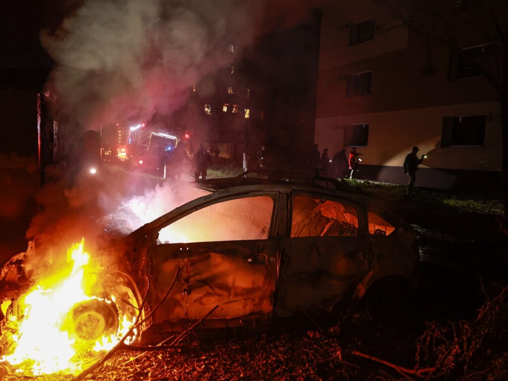 Blaze at St Petersburg oil sites as Kyiv launches more than 1,000 drones at Russia