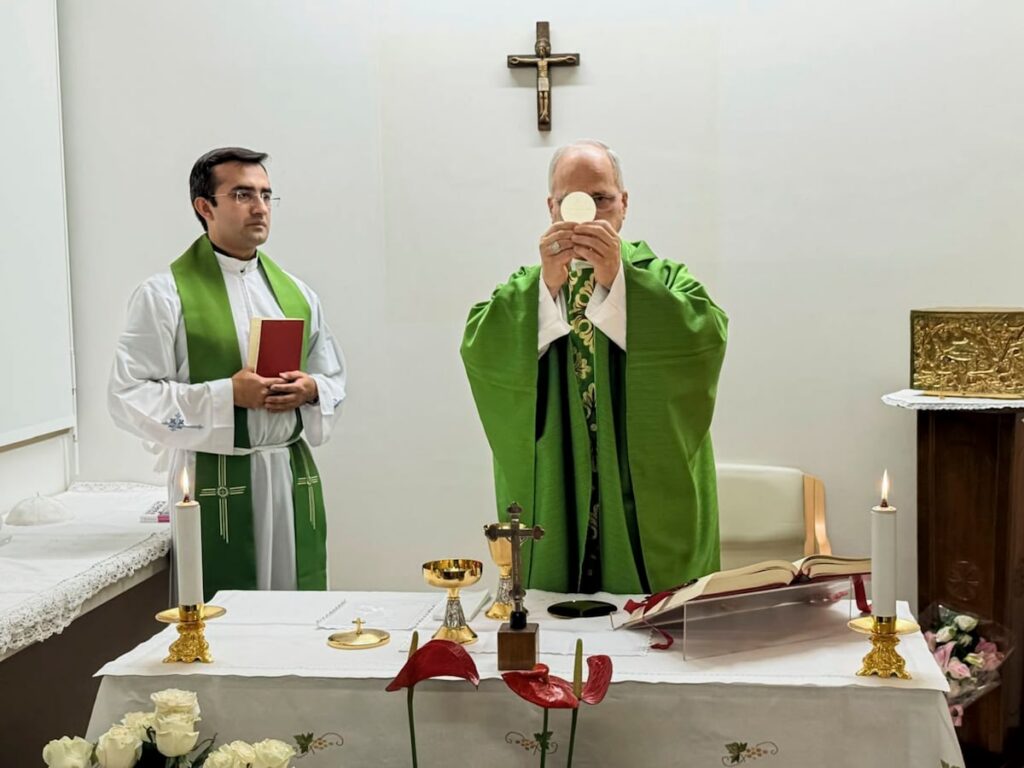 First images released of Pope Leo celebrating Mass at hospital after cancer surgery