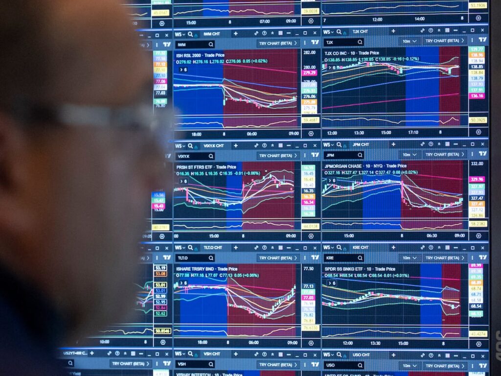 Easing oil prices help send stocks higher at the end of a record-setting week