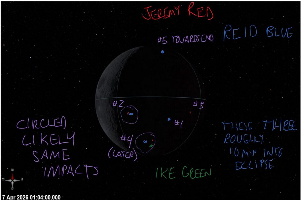 Artemis II Crew Moon Photo Annotations