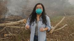 BBC visits wildfire front in haze-choked Indonesia