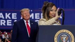 Rapper Nikki Minaj joins Trump onstage at Michigan rally