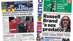 The Papers: 'Zelenskyy blames Trump' and Brand a 'sex predator'