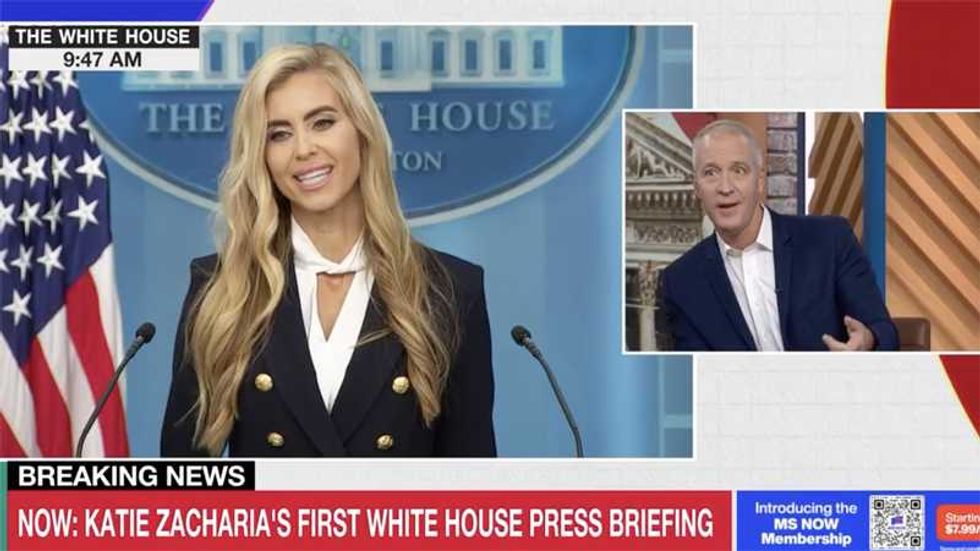 MS NOW dumbfounded by new press secretary's disastrous debut: 'Glad we cut away'
