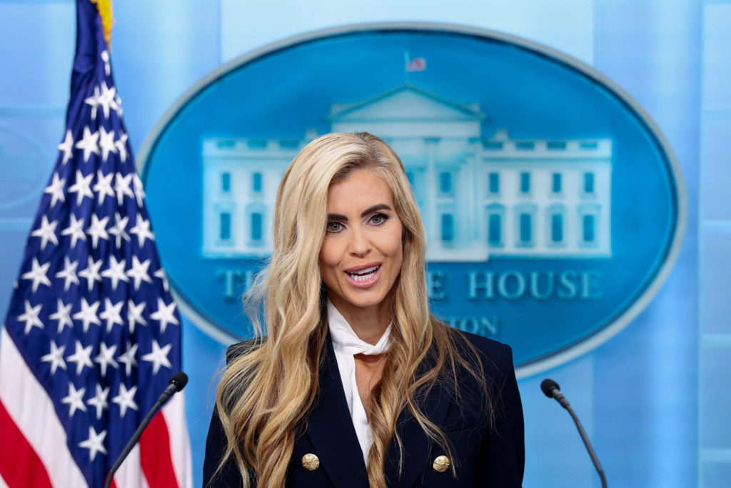 White House press secretary's debut brings news of Guilfoyle's exit