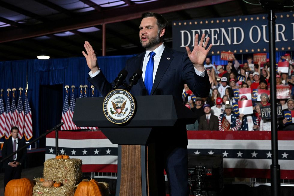 JD Vance blindsided at NC rally by Epstein heckler standing right behind him